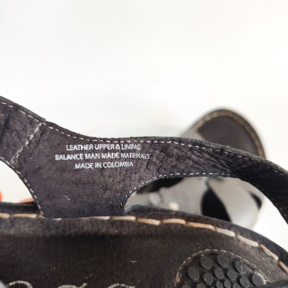 Born Boc Slingback Sandals Size 10 /42 Leather Open Toe Metallic Pewter Strappy - Picture 12 of 13